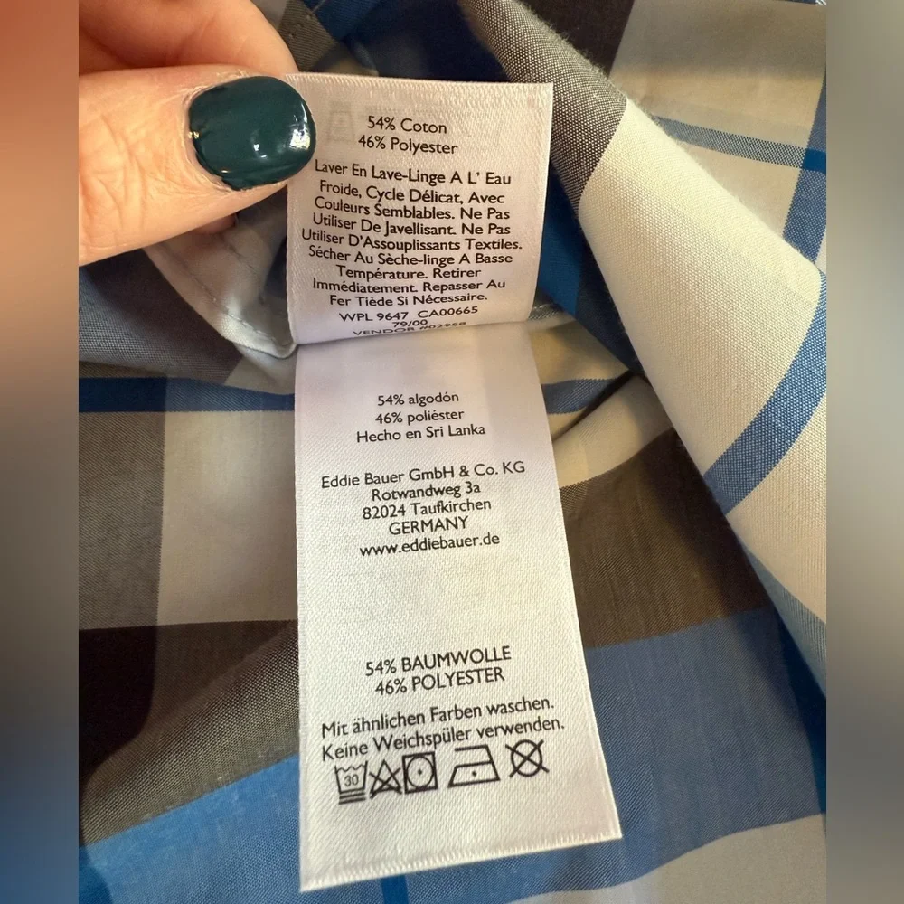 Eddie Bauer NWT Men’s Travex On The Go Poplin Plaid FreeDry Shirt - Picture 6 of 9